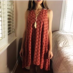 2 LEFT XS & S Boho Chic Embroidered Coral Dress